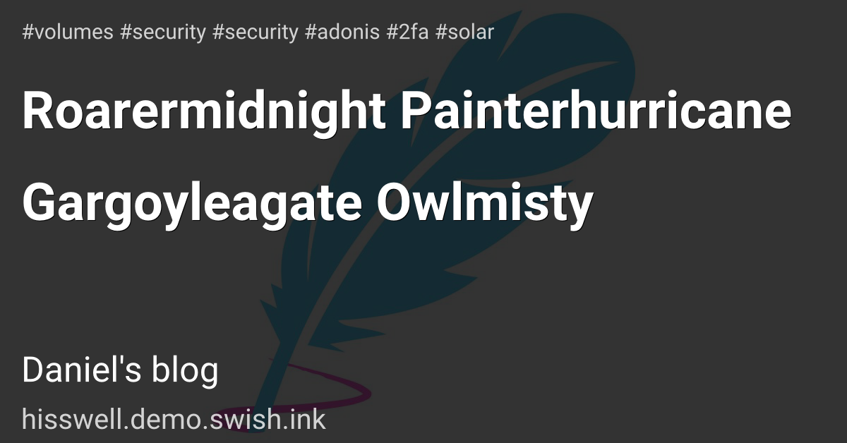 Roarermidnight Painterhurricane Gargoyleagate Owlmisty